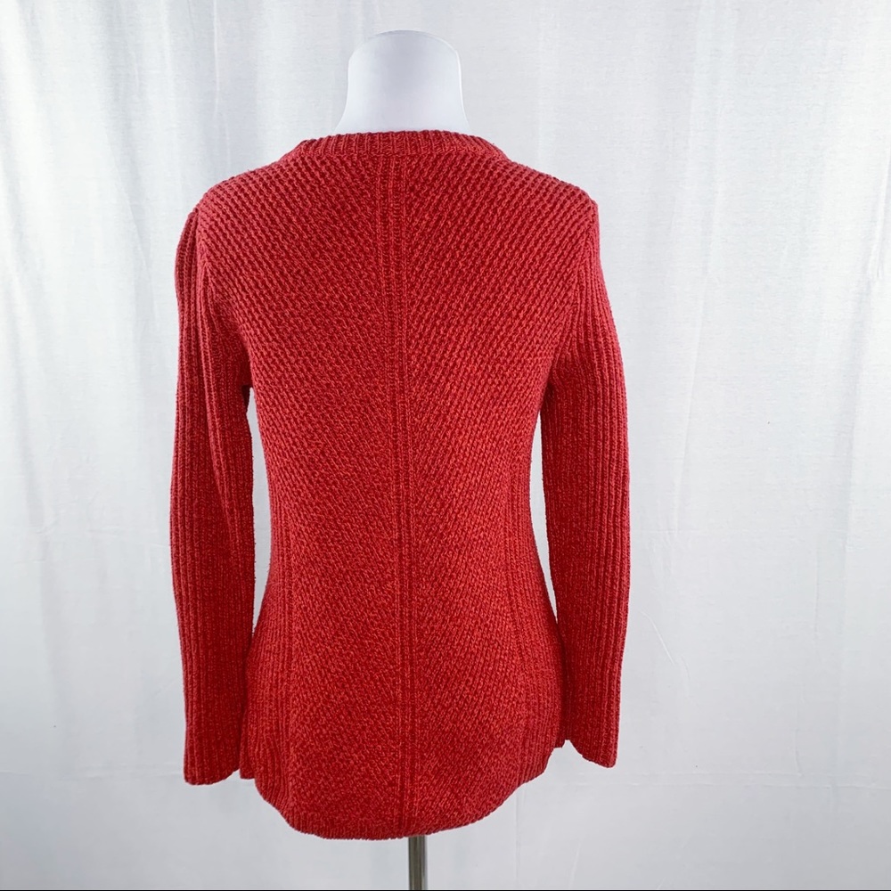 Madewell hexcomb texture red thick crewneck sweater - Picture 6 of 12